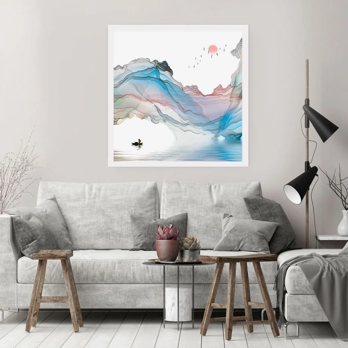 Poster - Verso i monti di cristallo - 50x50 cm