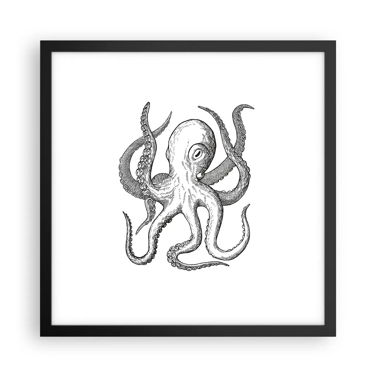 Poster in cornice nera - Ballando con le onde - 40x40 cm