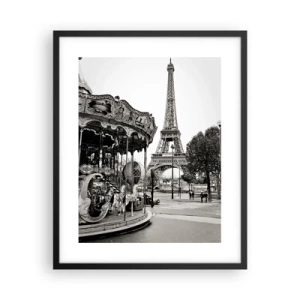Poster in cornice nera - Se divertimento, solo a Parigi - 40x50 cm