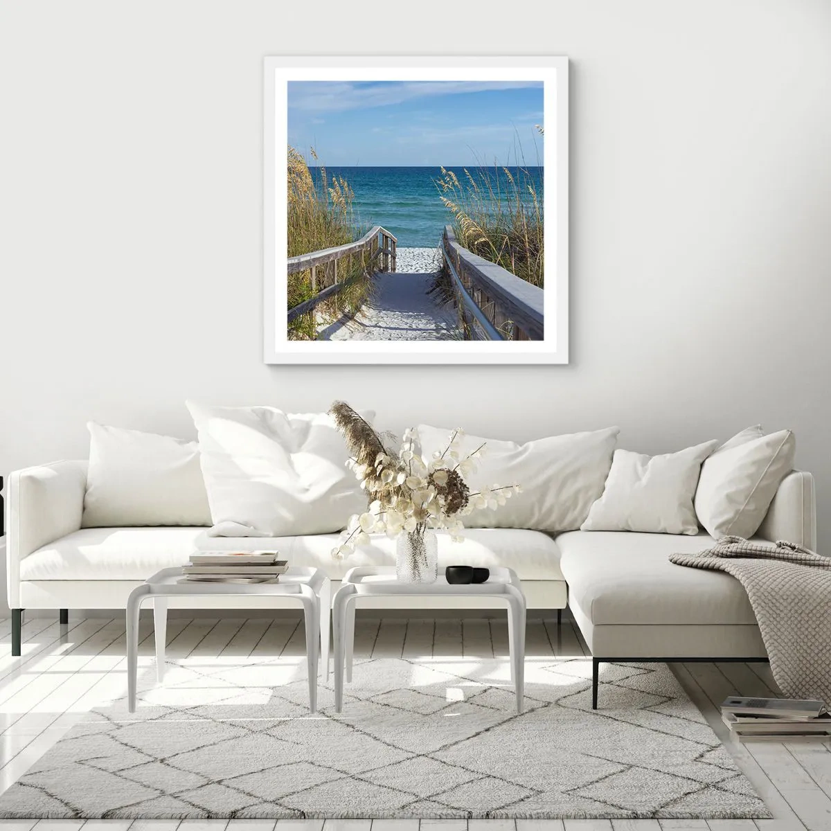 Poster in cornice bianca - Al sole, al vento - 60x60 cm