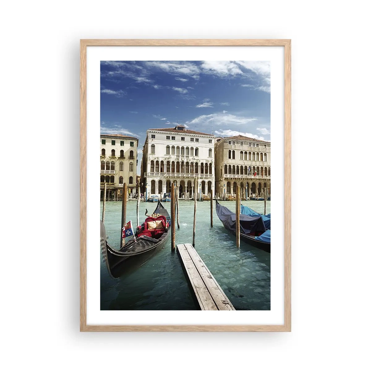 Poster in cornice rovere chiaro - Palazzi nel blu - 50x70 cm