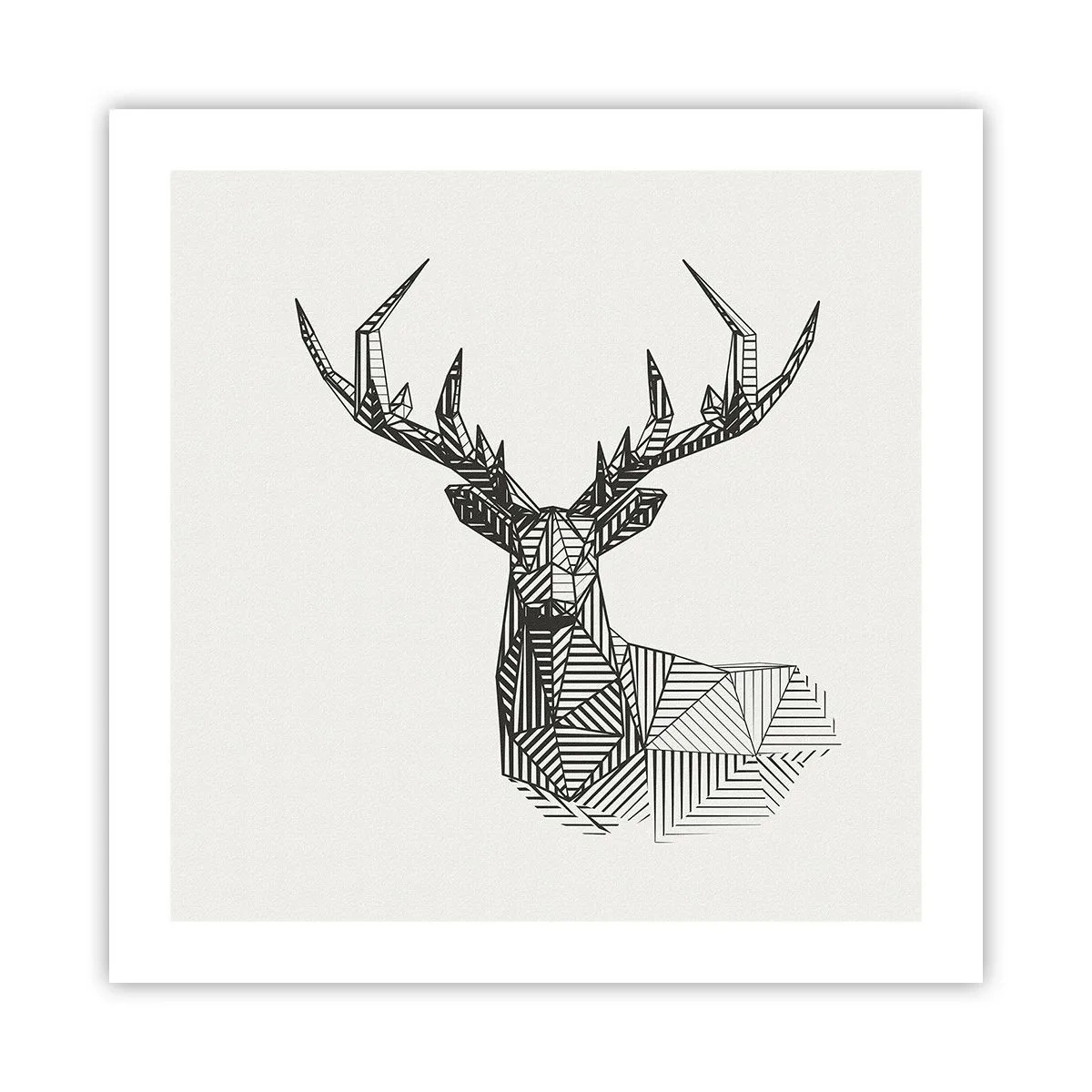 Poster - Cervo in stile cubista - 50x50 cm