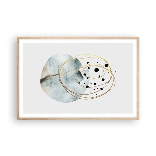 Poster in cornice rovere chiaro - Nell'abbraccio dello spazio - 91x61 cm