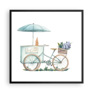 Poster in cornice nera - Dolce ricordo d'estate - 60x60 cm