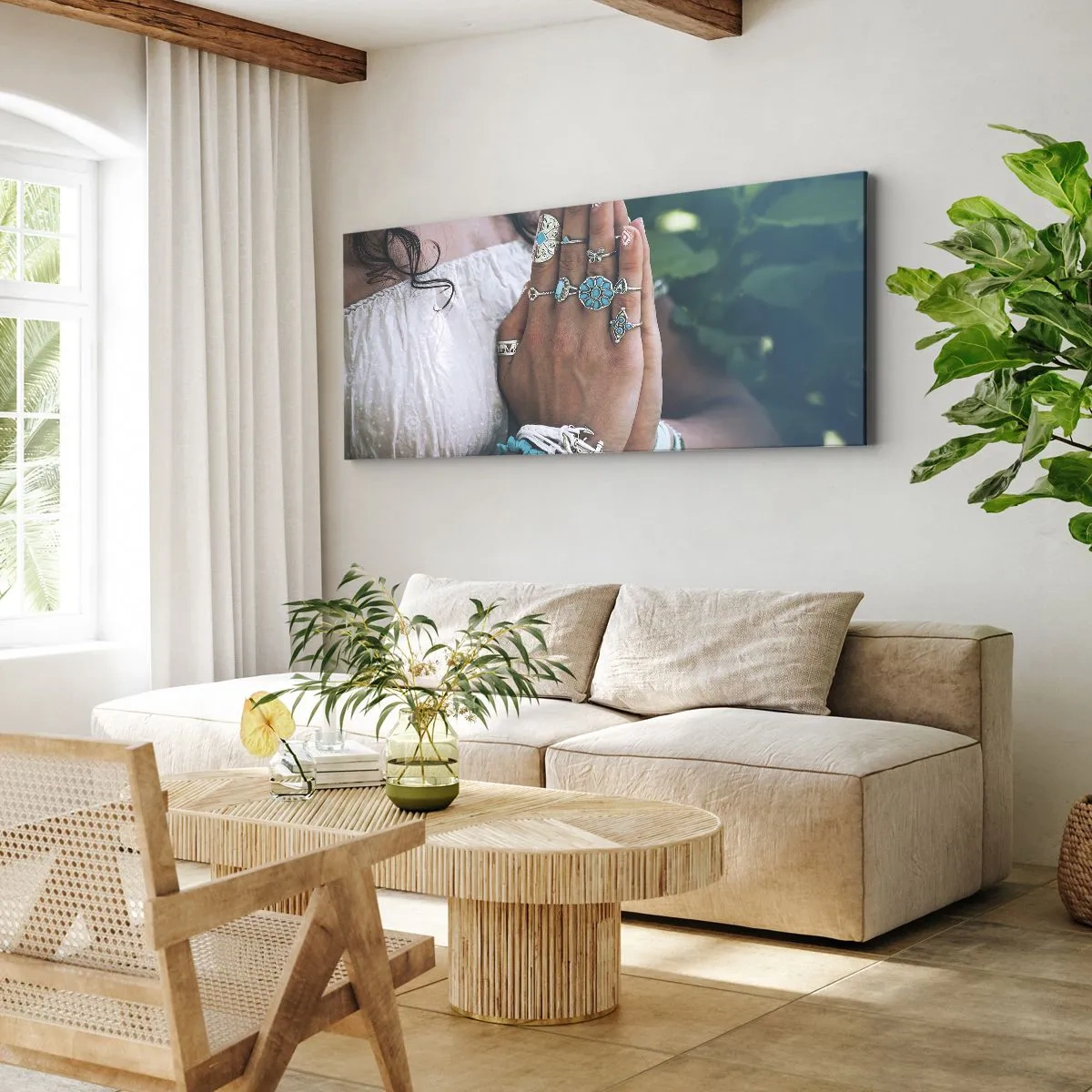 Quadro su tela - Stampe su Tela - Benvenuto al centro dell'essere - 100x40 cm
