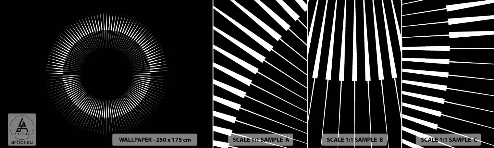 Campione Di Fotomurale Standard Eco - Sole nero - Buio, Sole, Ruota - 100x30 cm