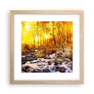 Poster in cornice rovere chiaro - Pietre incorniciate in oro e platino - 30x30 cm