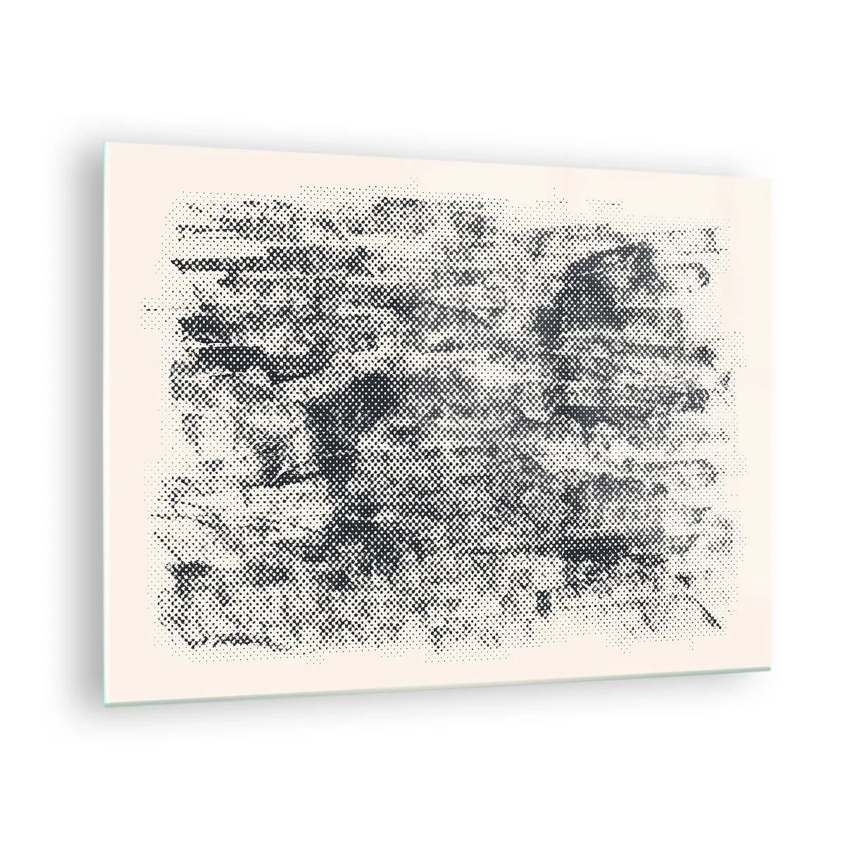 Quadro su vetro - Astrazione in bianco e nero con effetto sfocato - 70x50cm - Composizione nebbiosa - Decorazione murale moderna per soggiorno e camera da letto ARTTOR