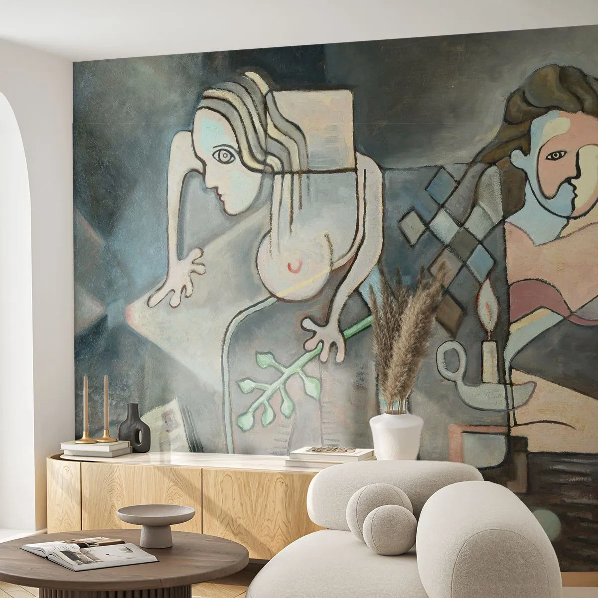 Fotomurali Premium Canvas - Mosaico di spirito e materia - Astrazione, Cubismo, Persone - 400x280 cm