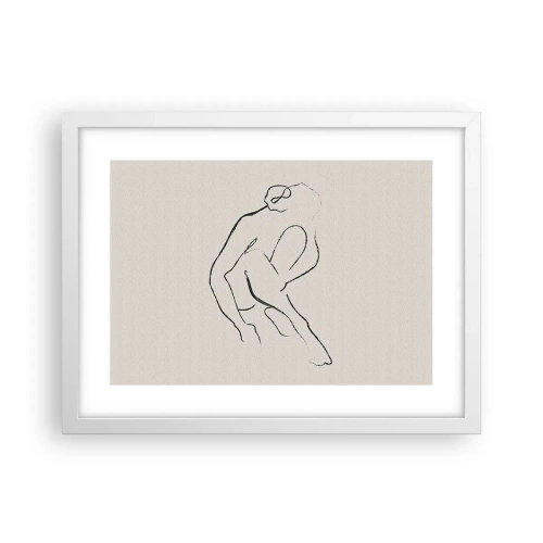 Poster in cornice bianca - Schizzo intimo - 40x30 cm
