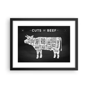 Poster in cornice nera - Il sillabario del macellaio - 40x30 cm