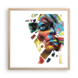 Poster in cornice rovere chiaro - Personalità colorata - 50x50 cm