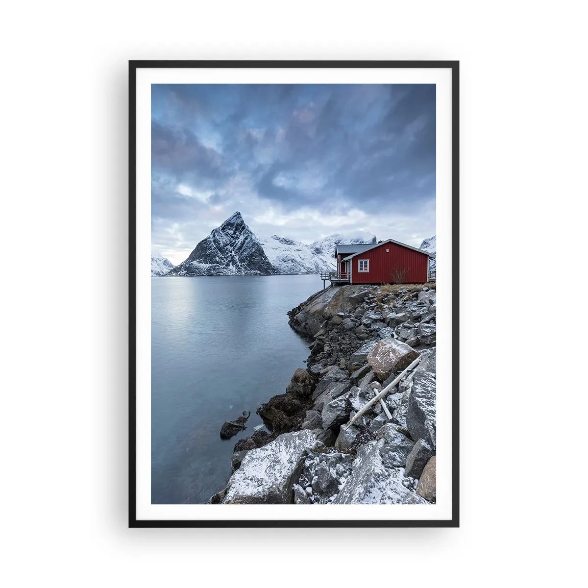 Poster in cornice nera - Rifugio scandinavo - 70x100 cm