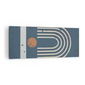 Quadro su tela - Stampe su Tela - Geometria in blu - 100x40 cm