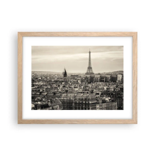 Poster in cornice rovere chiaro - Sui tetti di Parigi - 40x30 cm