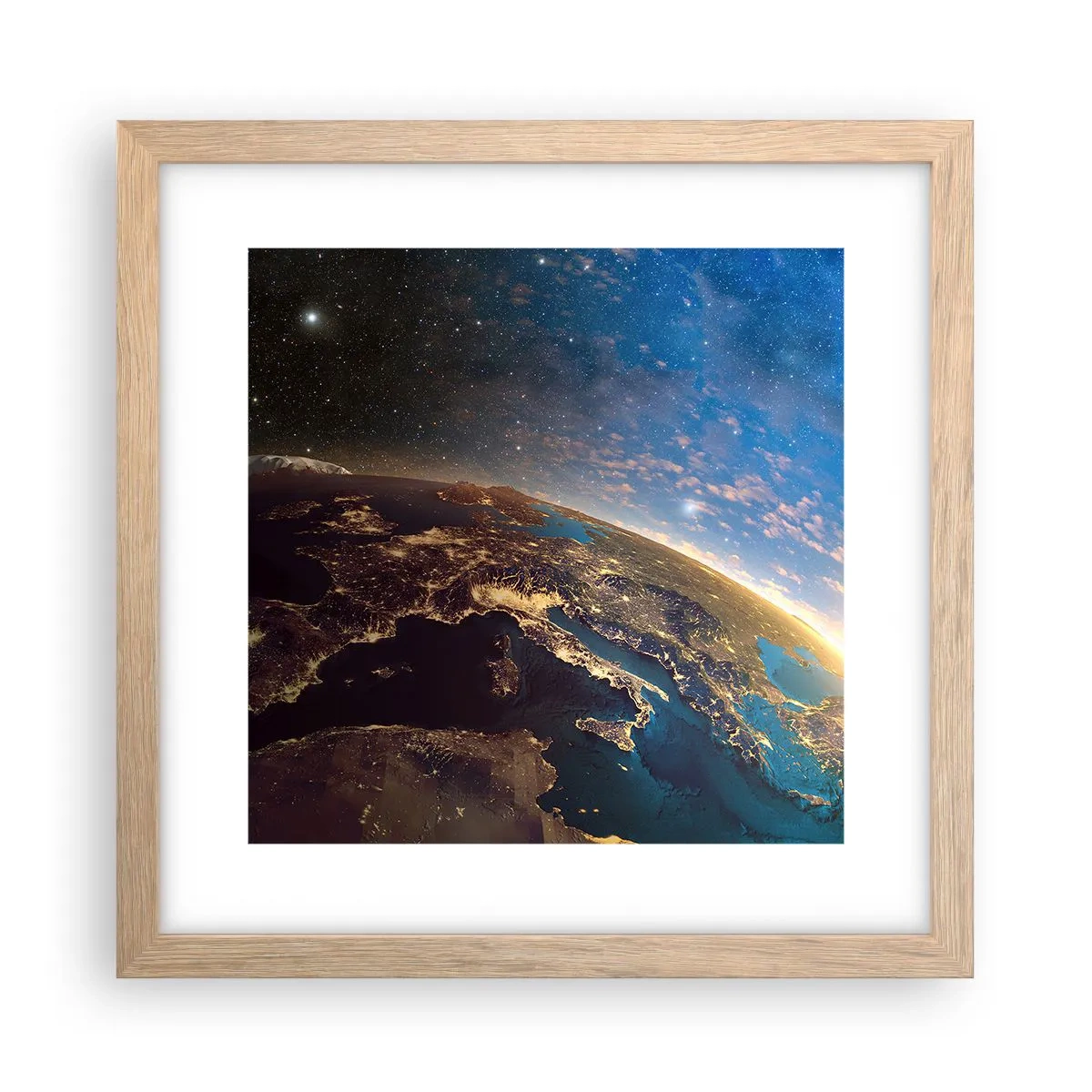 Poster in cornice rovere chiaro - Guardiamoci da lontano - 30x30 cm