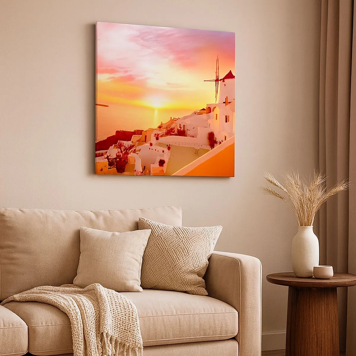 Quadro su tela - Stampe su Tela - Sciogliersi nel bianco e nell'oro - 30x30 cm