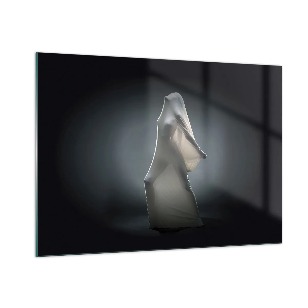 Quadro su vetro - Una sagoma misteriosa nella luce soffusa - 100x70cm - Desideri nascosti - Decorazione murale moderna per soggiorno e camera da letto ARTTOR