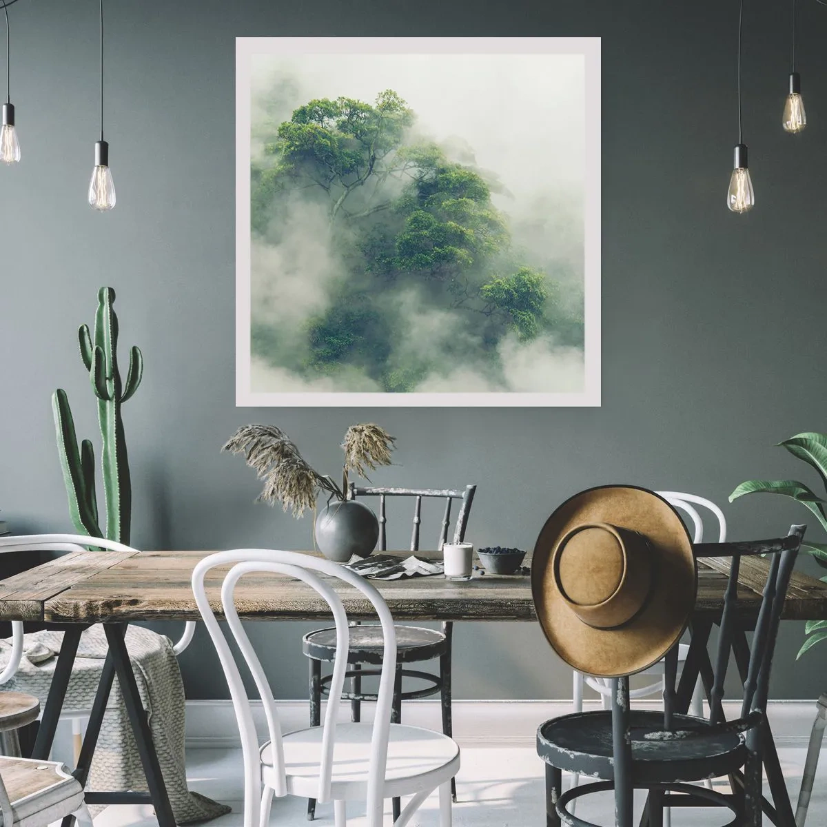 Poster - Avvolti dalla nebbia - 60x60 cm