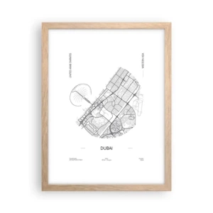 Poster in cornice rovere chiaro - Anatomia di Dubai - 30x40 cm