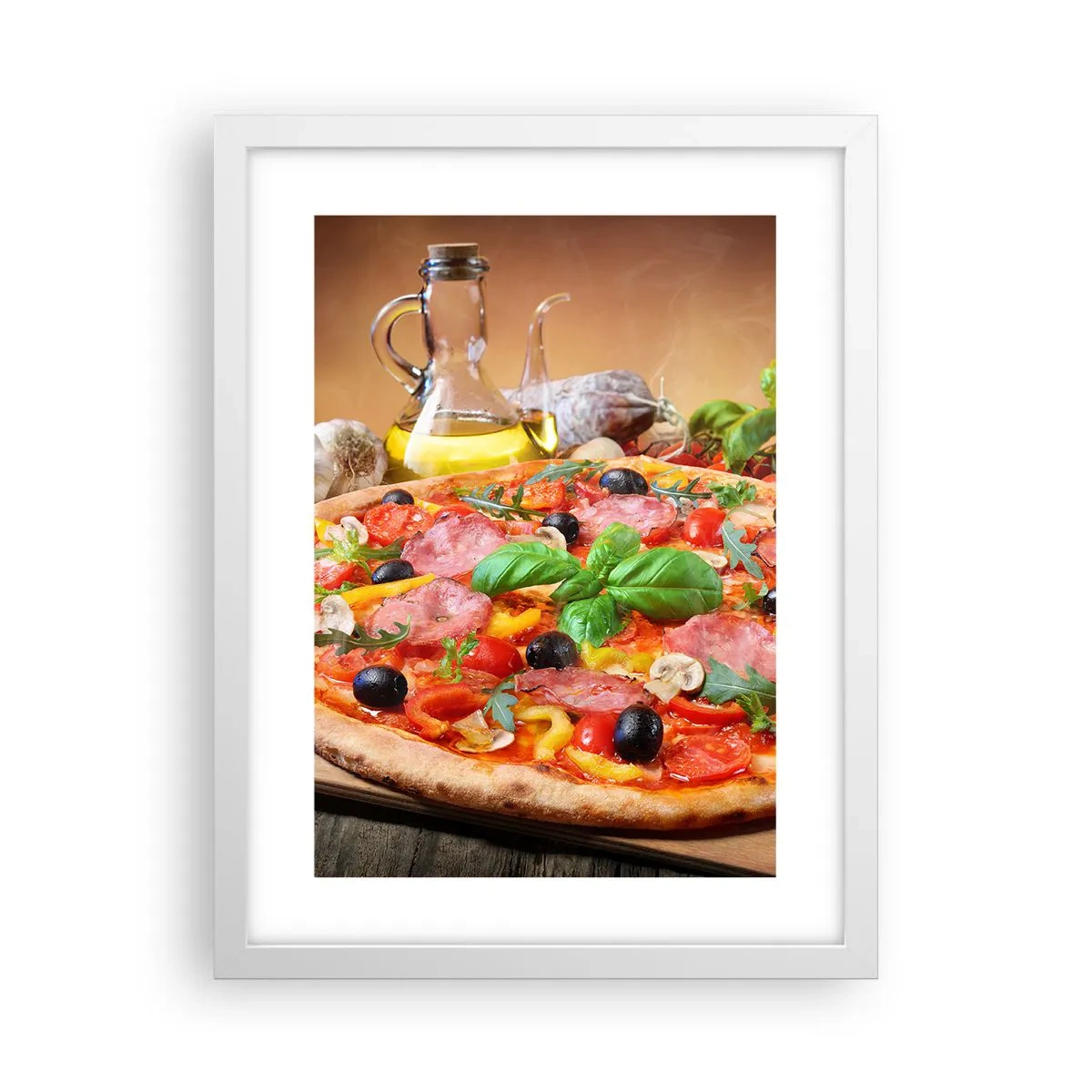 Poster in cornice bianca - Con gusto veramente italiano - 30x40 cm