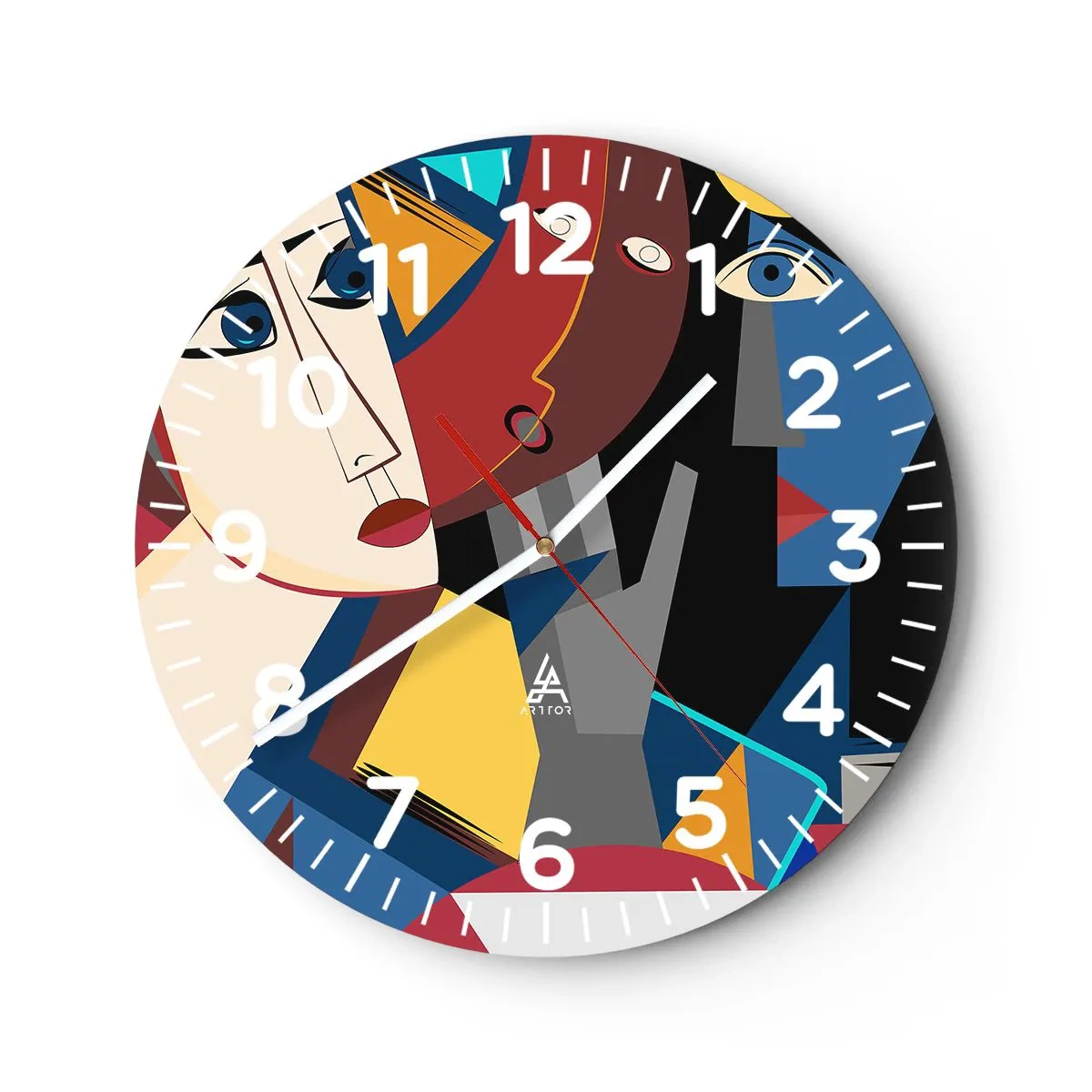 Orologio da parete - Orologio in Vetro - Dialogo di cubisti - 30x30 cm