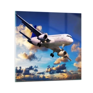 Quadro su vetro - Viaggio nel bianco e nel blu - 70x70 cm