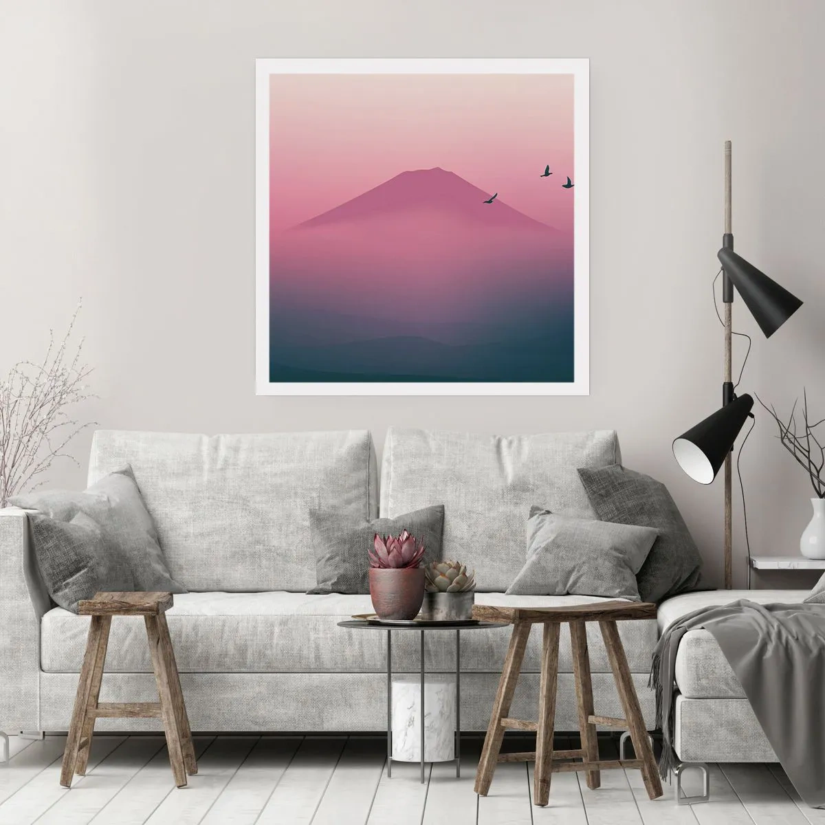 Poster - Viandanti sopra le nuvole - 40x40 cm