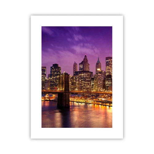 Poster - Manhattan in viola e oro - 30x40 cm