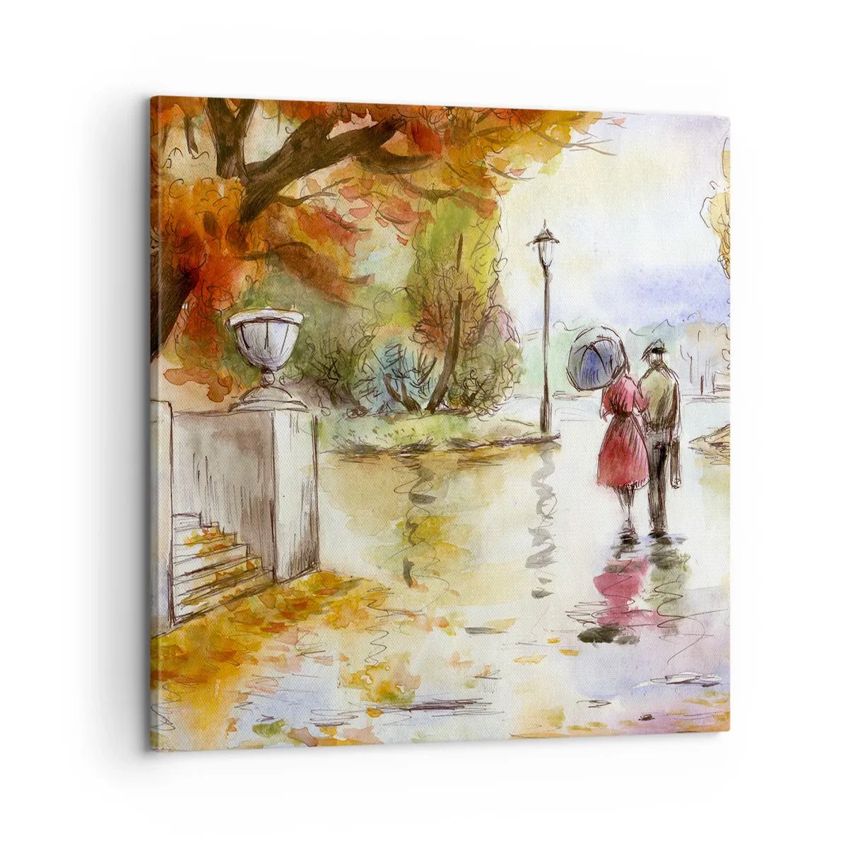 Quadro su tela - Stampe su Tela - Autunno romantico nel parco - 60x60 cm