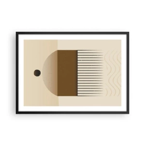 Poster in cornice nera - Composizione geometrica astratta nei toni del beige e del marrone - 70x50cm - Diversi stati - Decorazione murale moderna per soggiorno e camera da letto ARTTOR