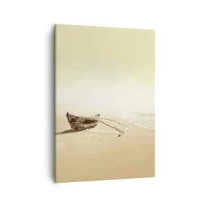 Quadro su tela - Stampe su Tela - Vecchia barca da pesca su una spiaggia sabbiosa - 50x70cm - Ricordo dei mari del sud - Decorazione murale moderna per soggiorno e camera da letto ARTTOR