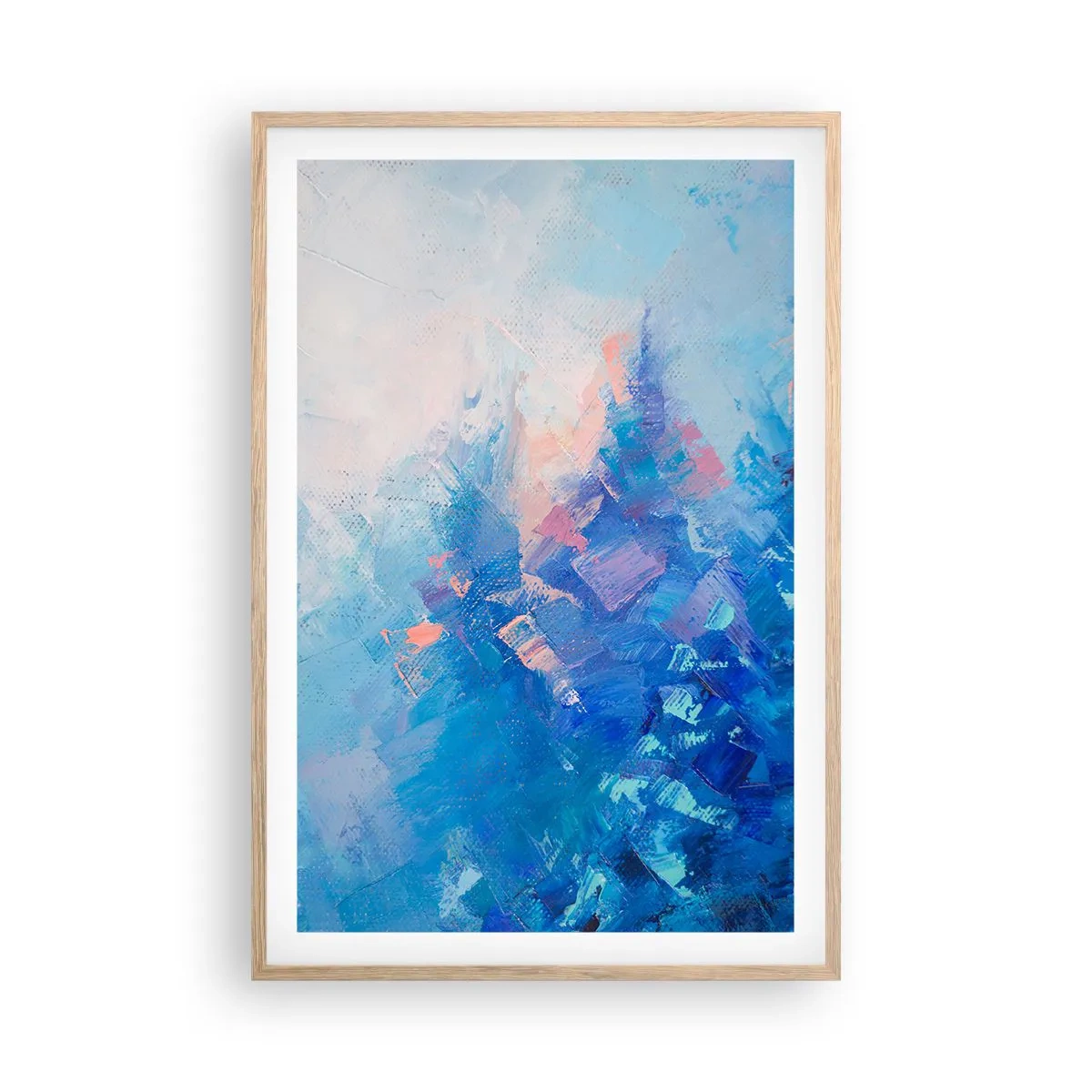 Poster in cornice rovere chiaro - Astrazione invernale - 61x91 cm