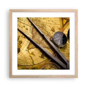 Poster in cornice rovere chiaro - Dove sono questi tesori? - 40x40 cm