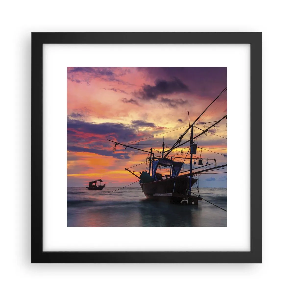 Poster in cornice nera - Sera esotica - 30x30 cm