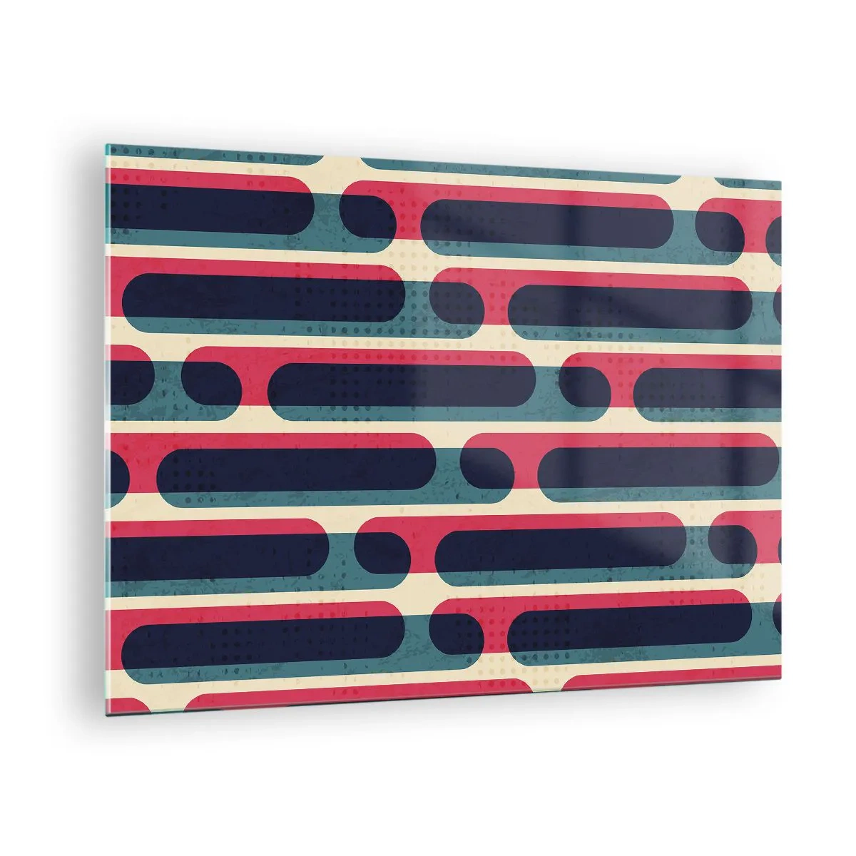 Quadro su vetro - Linee retrò astratte - 70x50cm - Avanti fino in fondo - Decorazione murale moderna per soggiorno e camera da letto ARTTOR