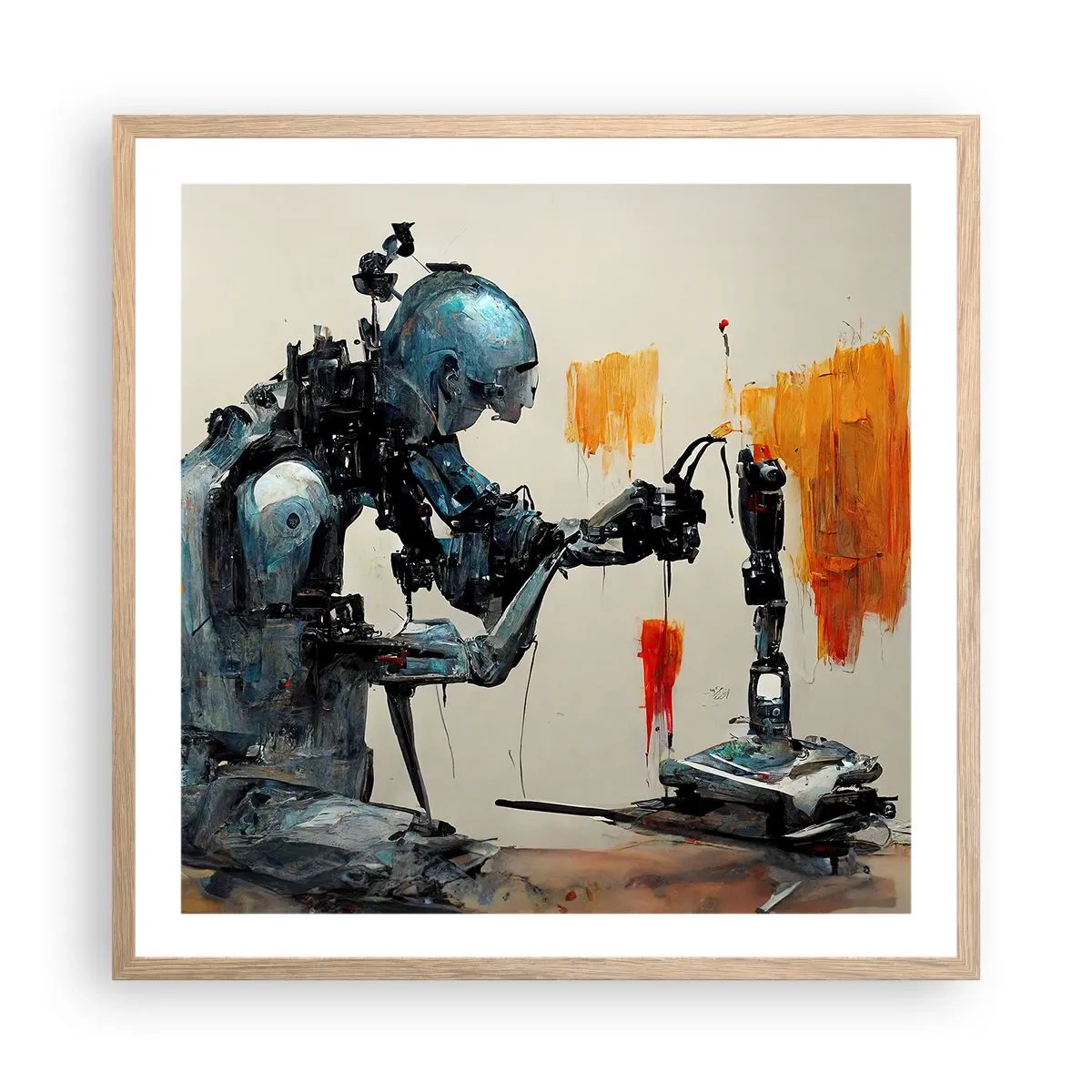 Poster in cornice rovere chiaro - È già domani... - 60x60 cm