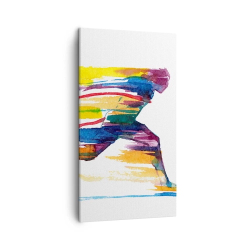Quadro su tela - Stampe su Tela - Corsa attraverso l'arcobaleno - 45x80 cm