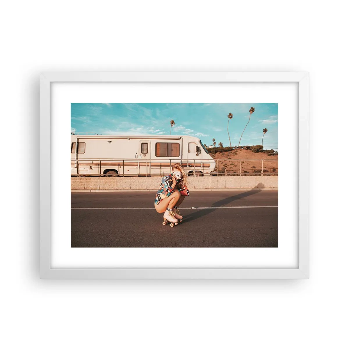 Poster in cornice bianca - Sorridi per favore! - 40x30 cm