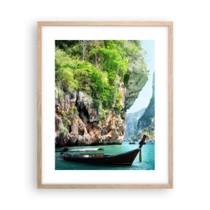 Poster in cornice rovere chiaro - Invito a un viaggio esotico - 40x50 cm