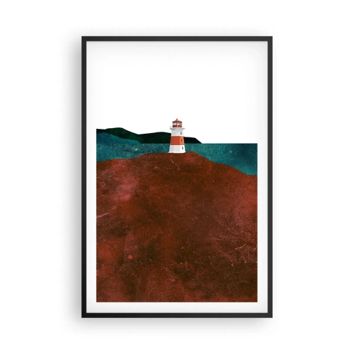 Poster in cornice nera - Contemplando il mare - 61x91 cm