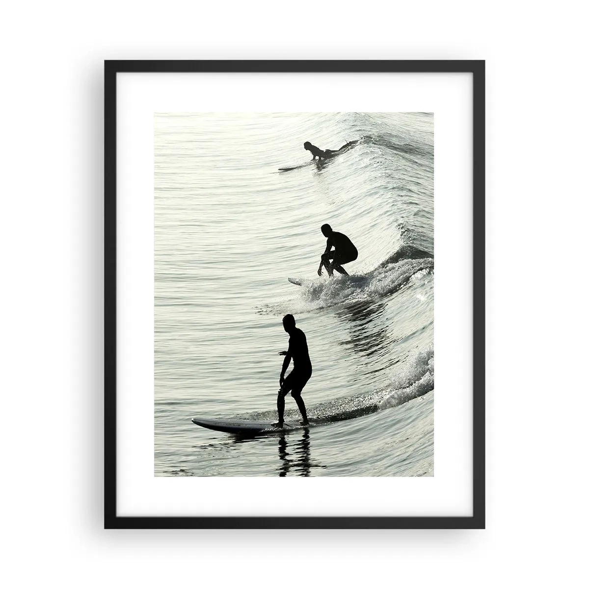 Poster in cornice nera - Onde all'incontro - 40x50 cm