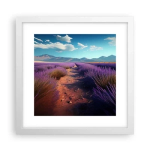Poster in cornice bianca - Campi profumati - 30x30 cm