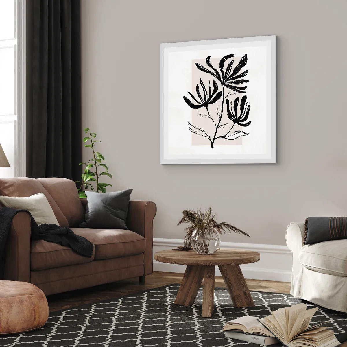 Poster in cornice bianca - Uno schizzo per l'erbario - 50x50 cm