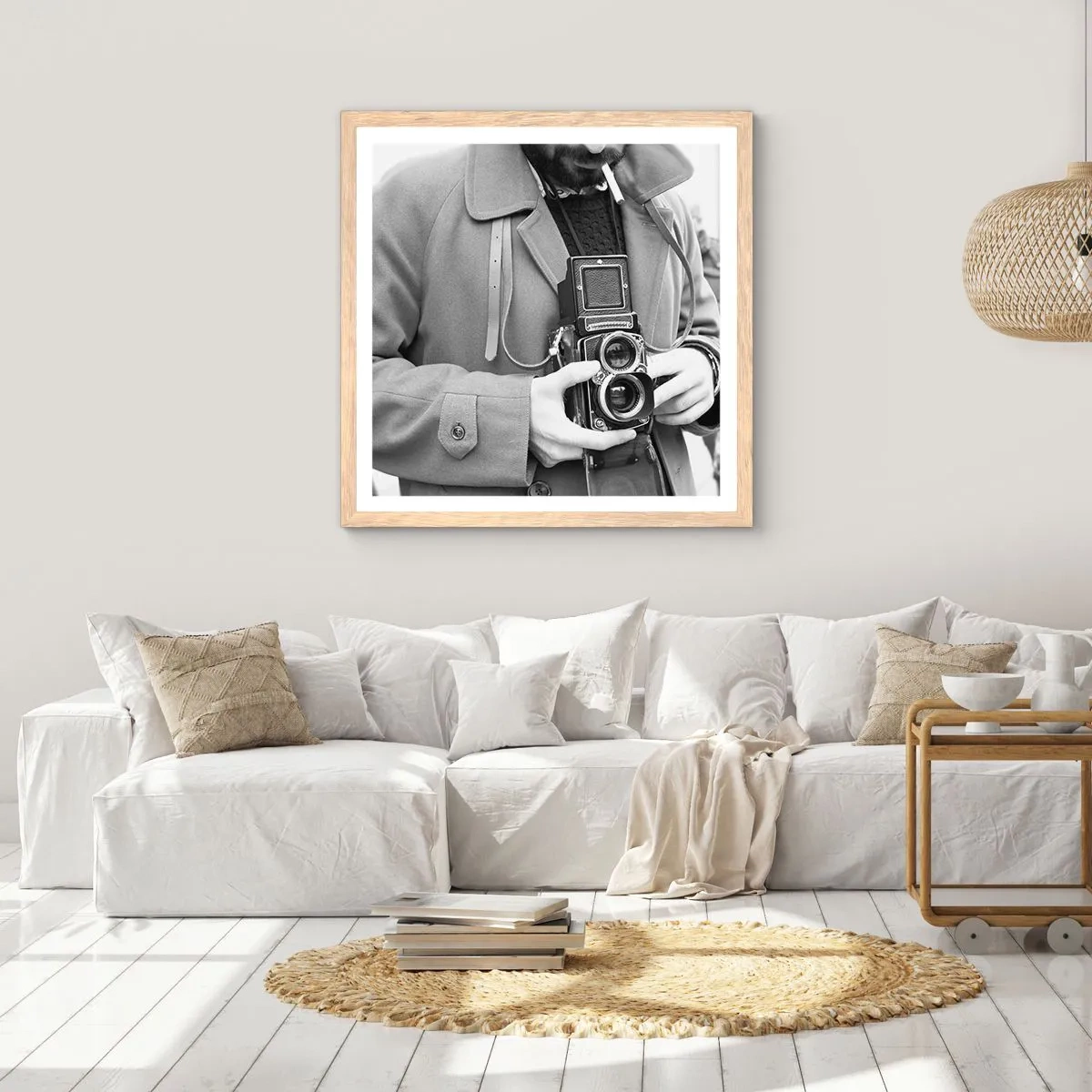 Poster in cornice rovere chiaro - In stile retro - 50x50 cm