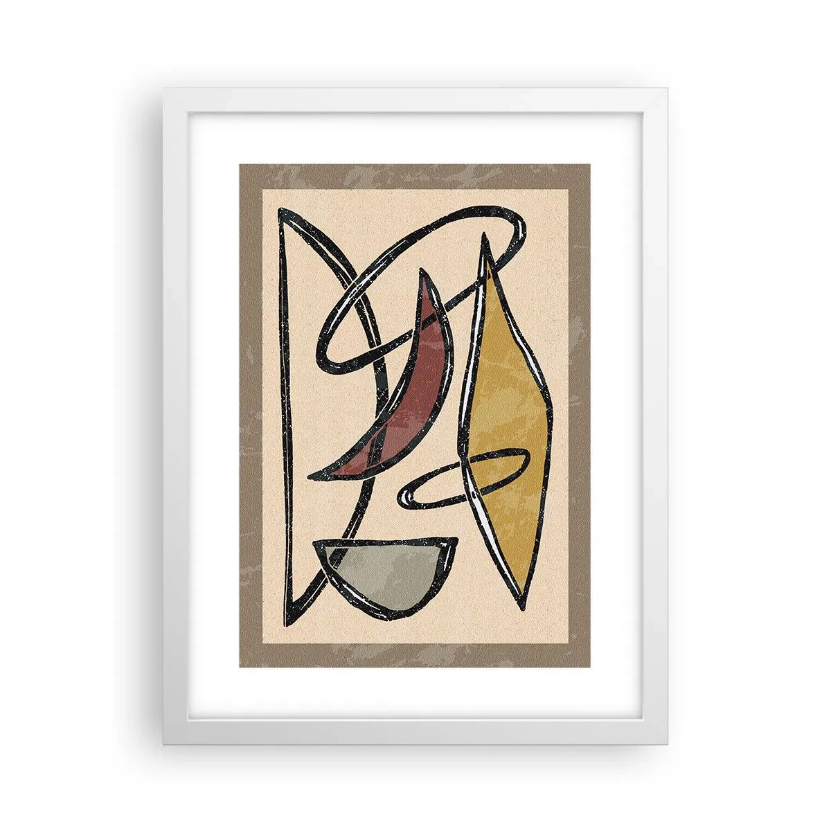 Poster in cornice bianca - Composizione: archi e ovali - 30x40 cm