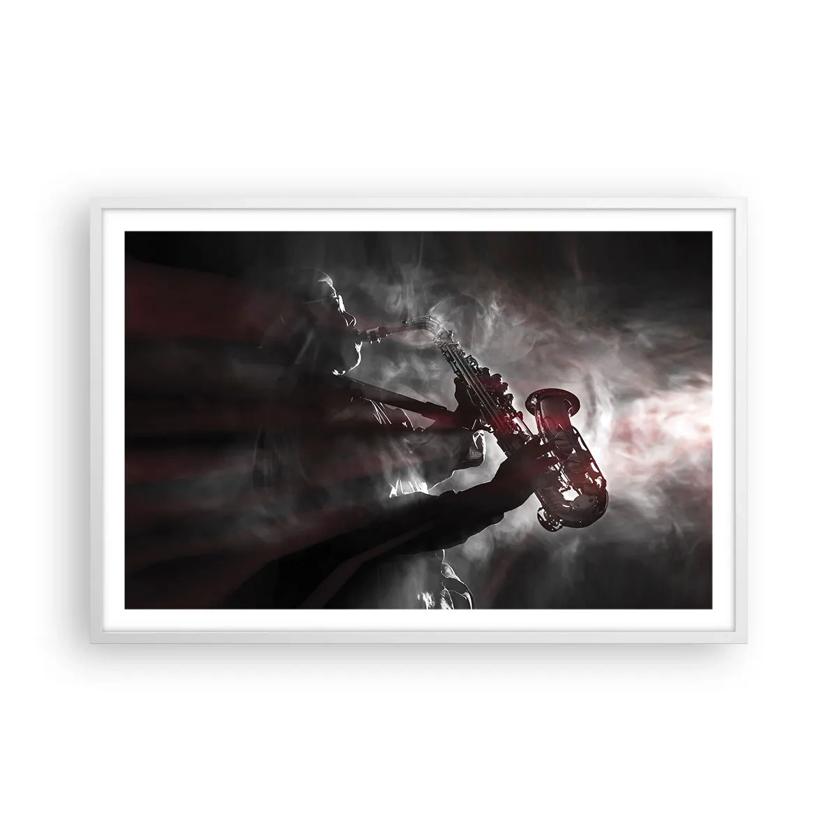 Poster in cornice bianca - Nei fumi del jazz - 91x61 cm