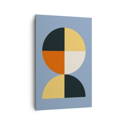 Quadro su tela - Stampe su Tela - Cerchi geometrici su sfondo blu - 80x120cm - Guarda e conta - Decorazione murale moderna per soggiorno e camera da letto ARTTOR