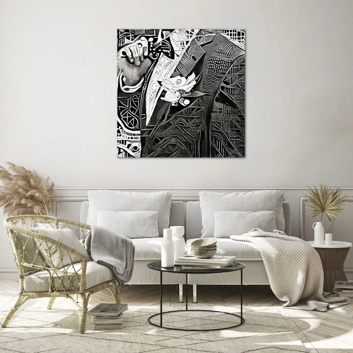Quadro su vetro - Solo in apparenza un uomo grigio - 30x30 cm