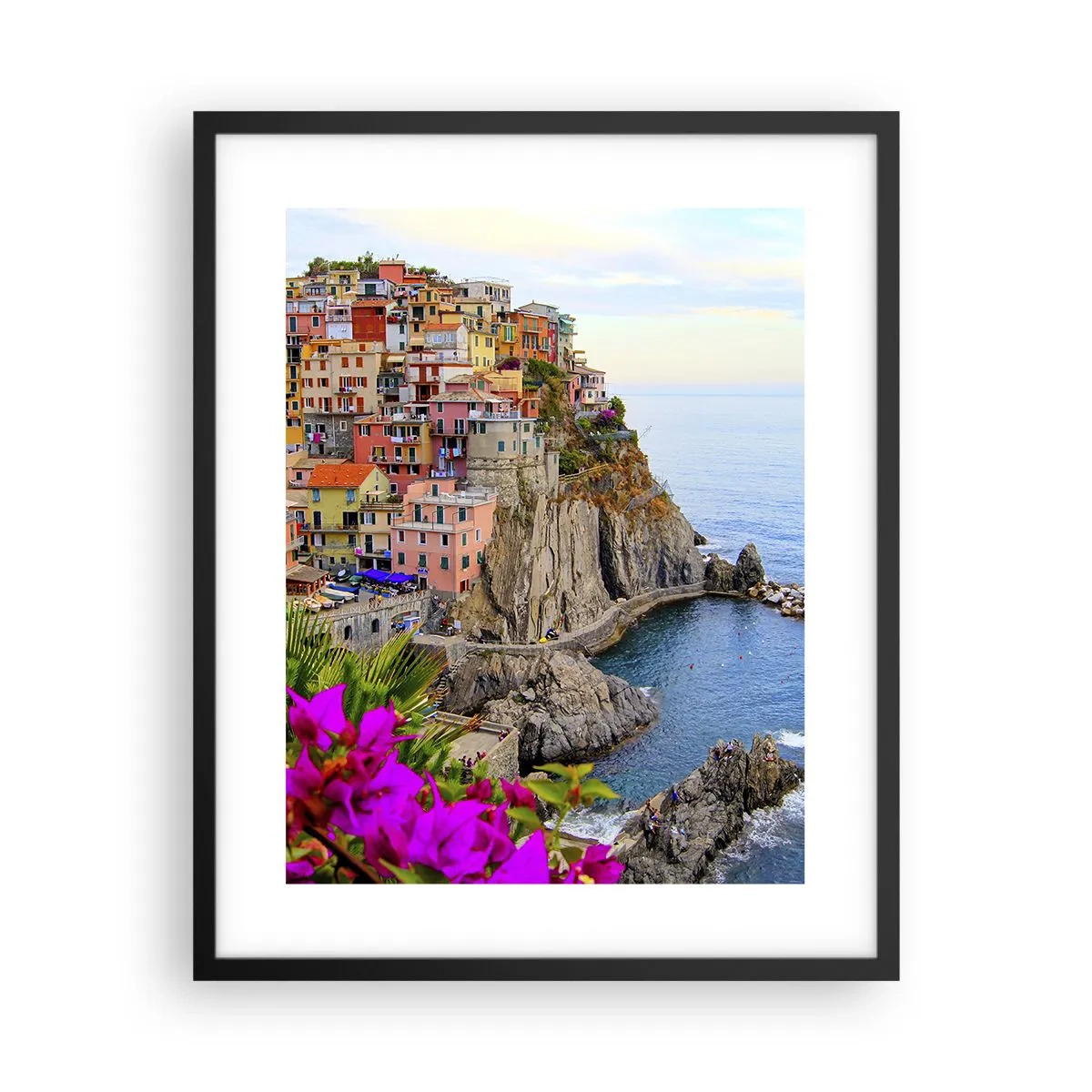 Poster in cornice nera - La città che ride - 40x50 cm